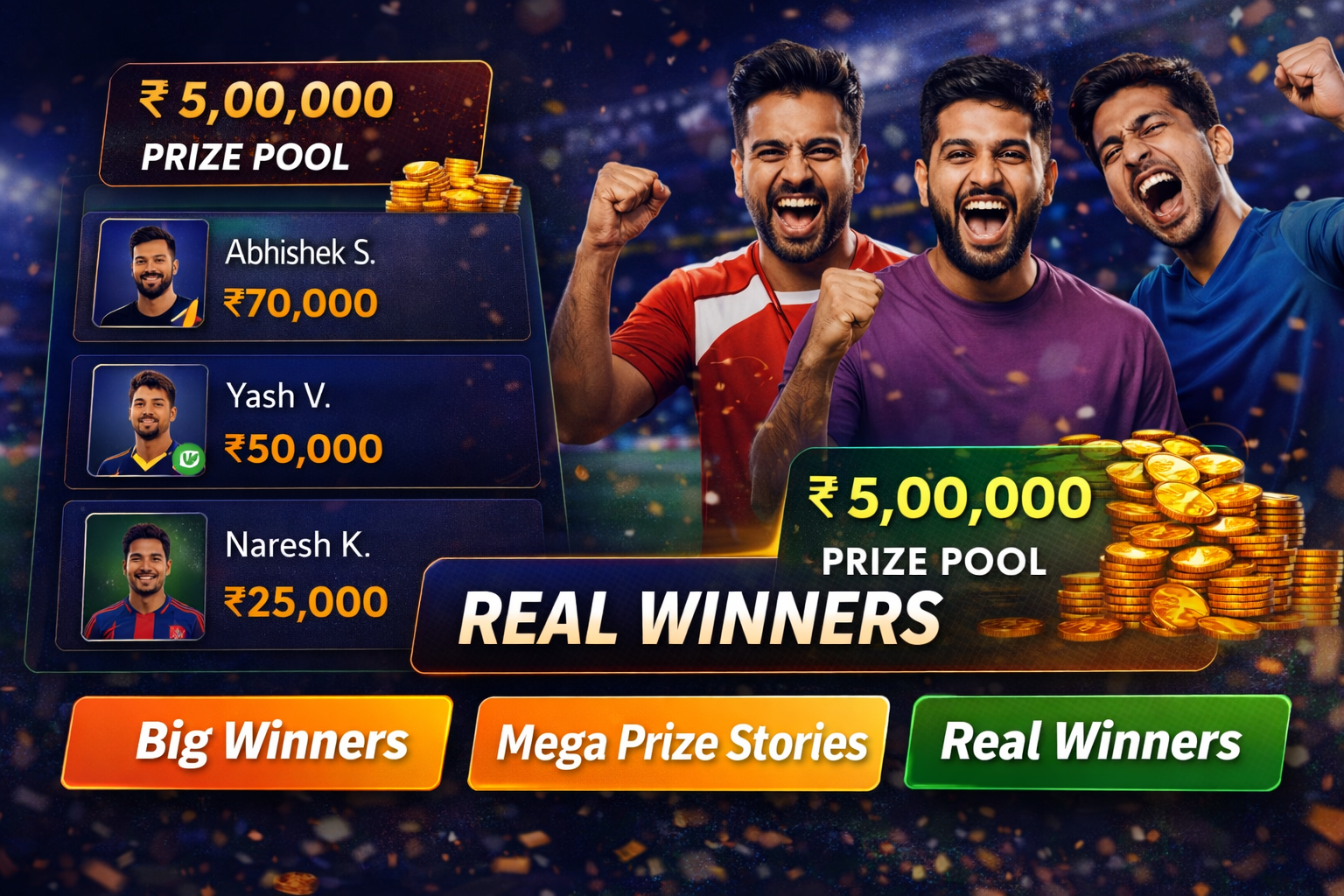 Come Cricket Play fantasy cricket result notes
